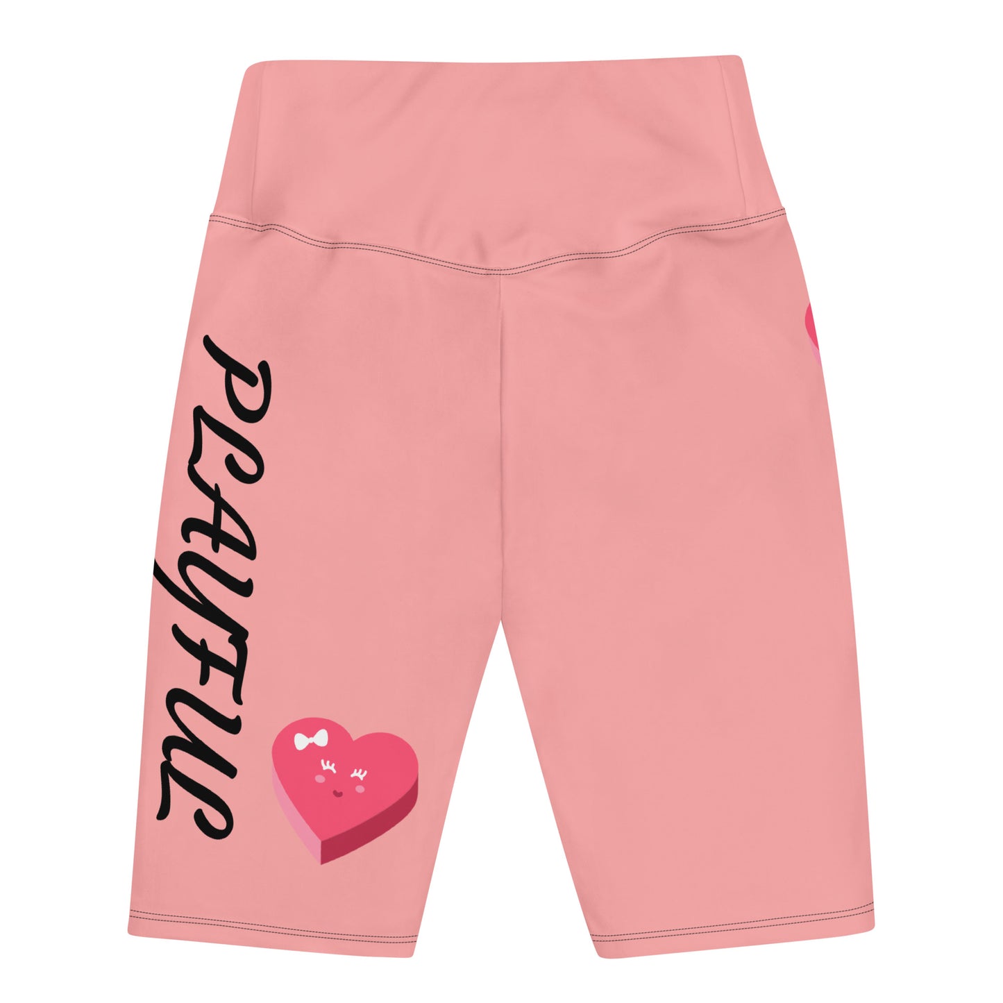 Playful Hearts All Over Print Biker Shorts