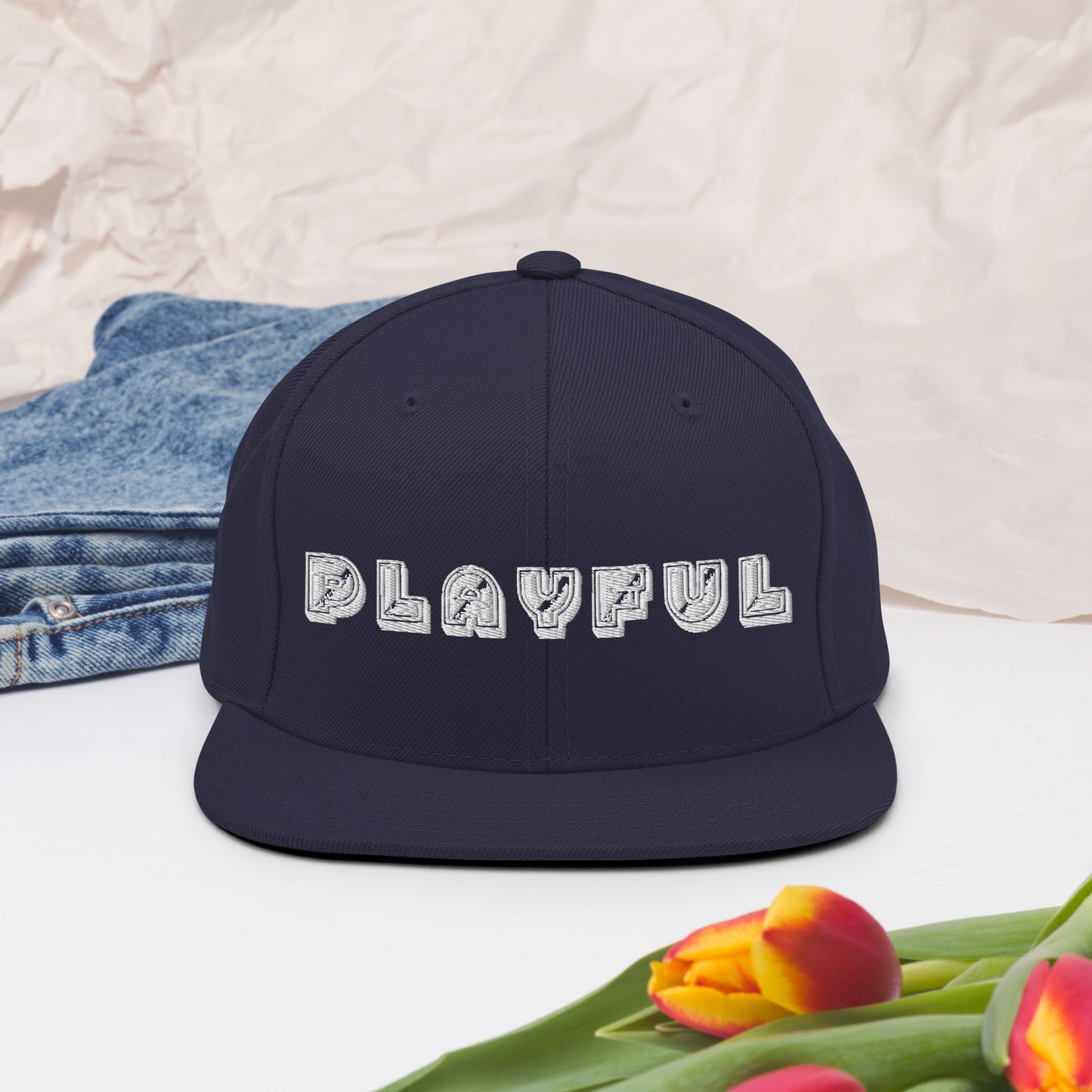 Playful Bear Font Snapback Hat