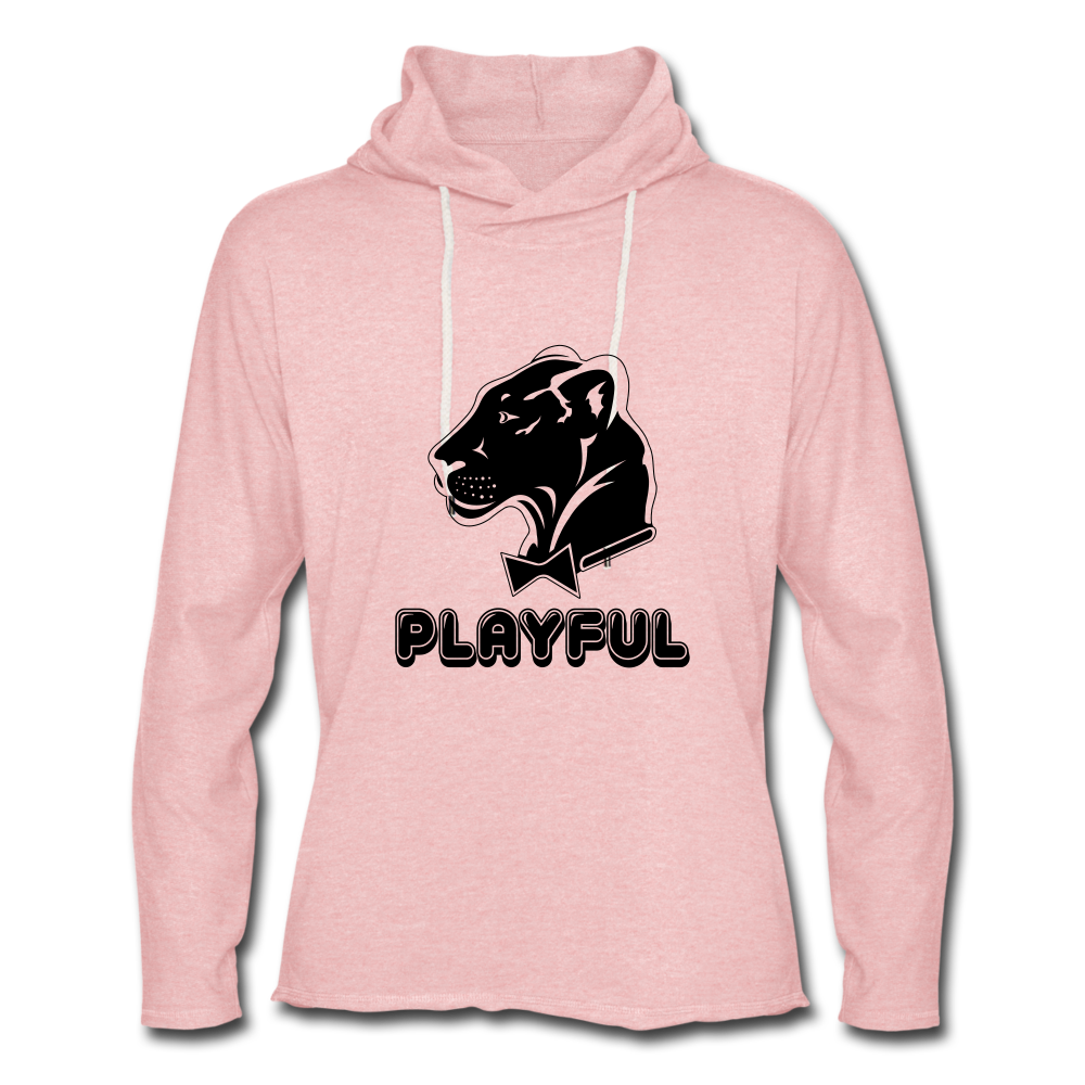 Unisex Lightweight Terry Hoodie - cream heather pink