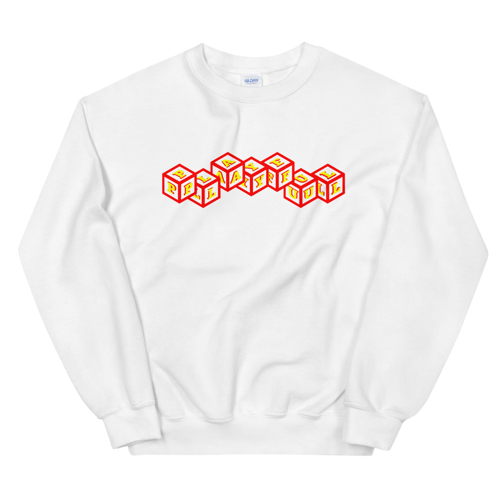Playful 3D 3x Playful Red & Yellow (Unisex) Sweatshirt