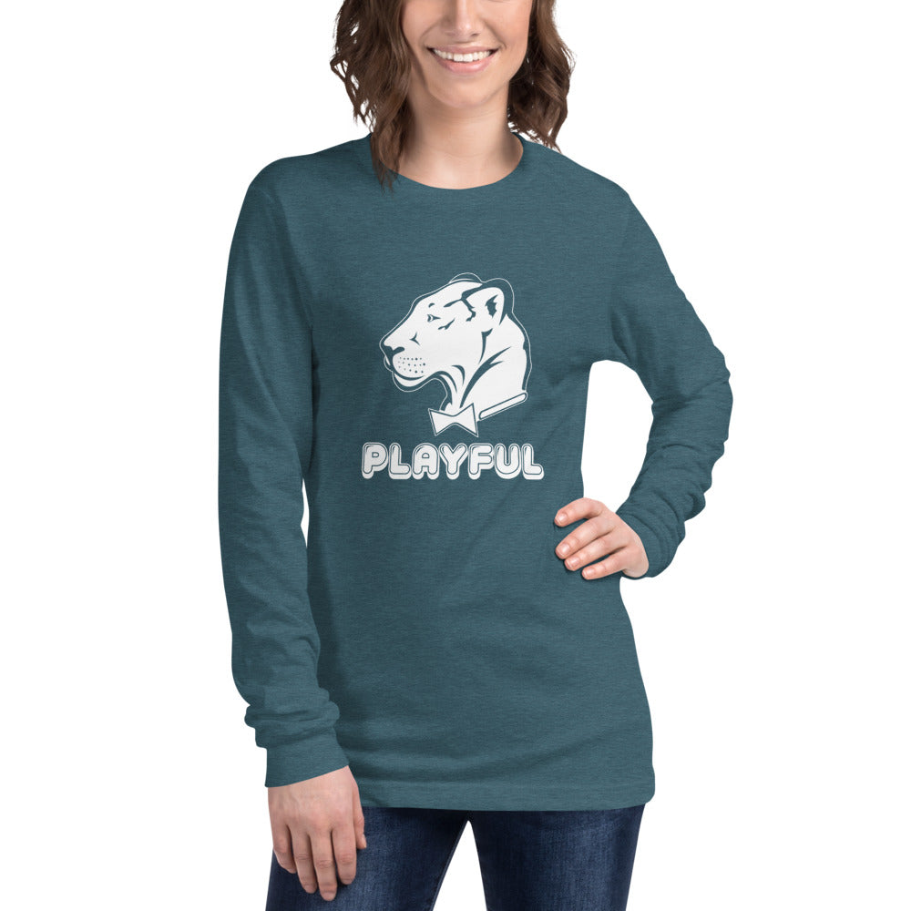 Playful Bubble White Logo (Unisex) Long Sleeve Tee