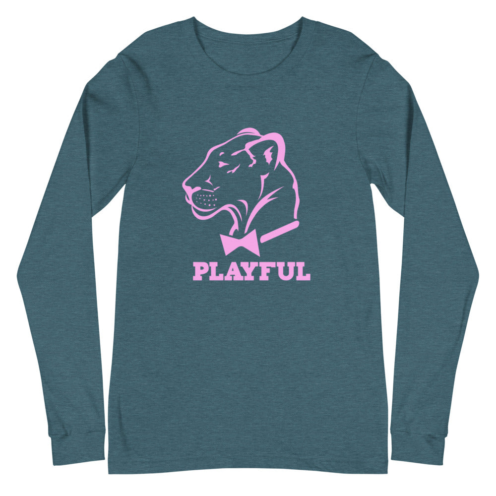 Playful Classic Light Pink Logo (Unisex) Long Sleeve Tee