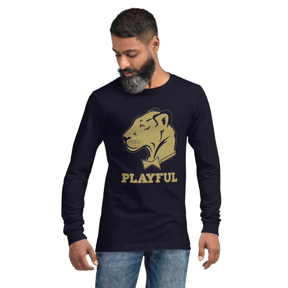 Playful Solid Gold Logo (Unisex) Long Sleeve Tee