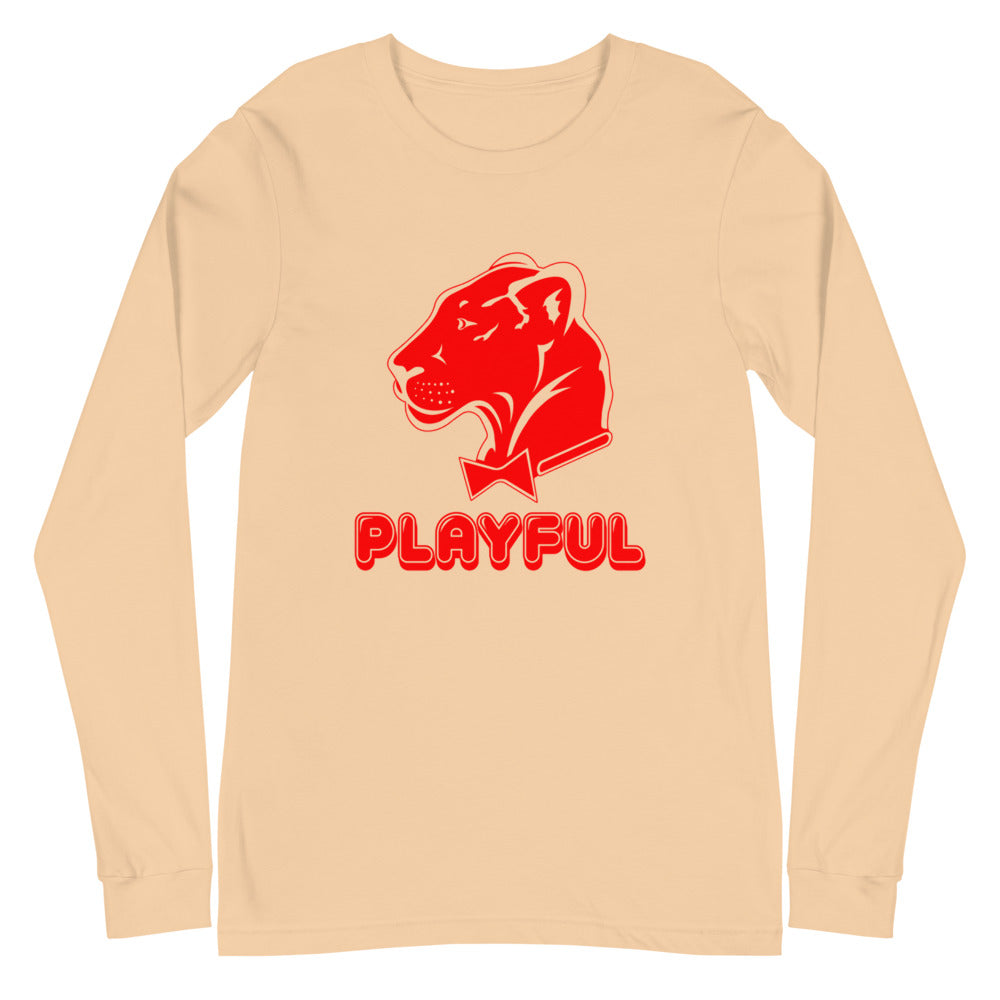Playful Bubble Red Logo (Unisex) Long Sleeve Tee