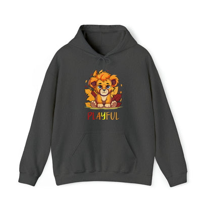 Playful Lion Cub Fall (Unisex) Heavy Blend™ Hooded Sweatshirt