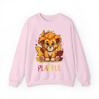 Playful Lion Cub Fall (Unisex) Heavy Blend™ Crewneck Sweatshirt