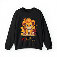 Playful Lion Cub Fall (Unisex) Heavy Blend™ Crewneck Sweatshirt