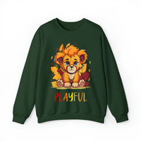 Playful Lion Cub Fall (Unisex) Heavy Blend™ Crewneck Sweatshirt