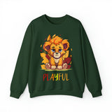 Playful Lion Cub Fall (Unisex) Heavy Blend™ Crewneck Sweatshirt