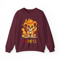 Playful Lion Cub Fall (Unisex) Heavy Blend™ Crewneck Sweatshirt