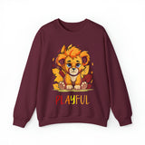 Playful Lion Cub Fall (Unisex) Heavy Blend™ Crewneck Sweatshirt