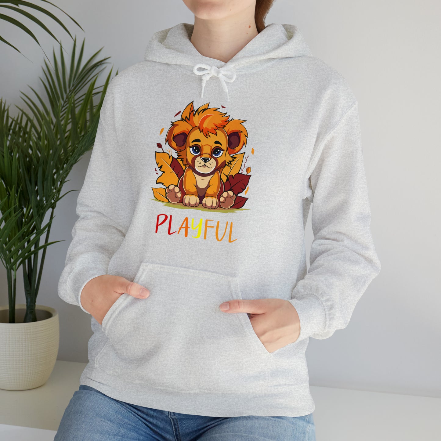 Playful Lion Cub Fall (Unisex) Heavy Blend™ Hooded Sweatshirt