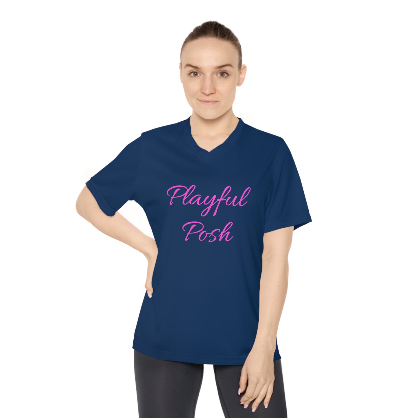 Playful Posh Ladies Performance V-Neck T-Shirt