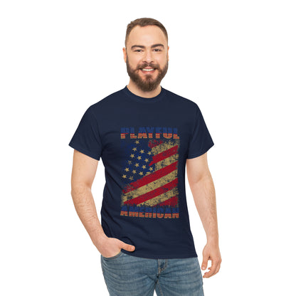 Playful Rustic American Flag (Unisex) Heavy Cotton Tee