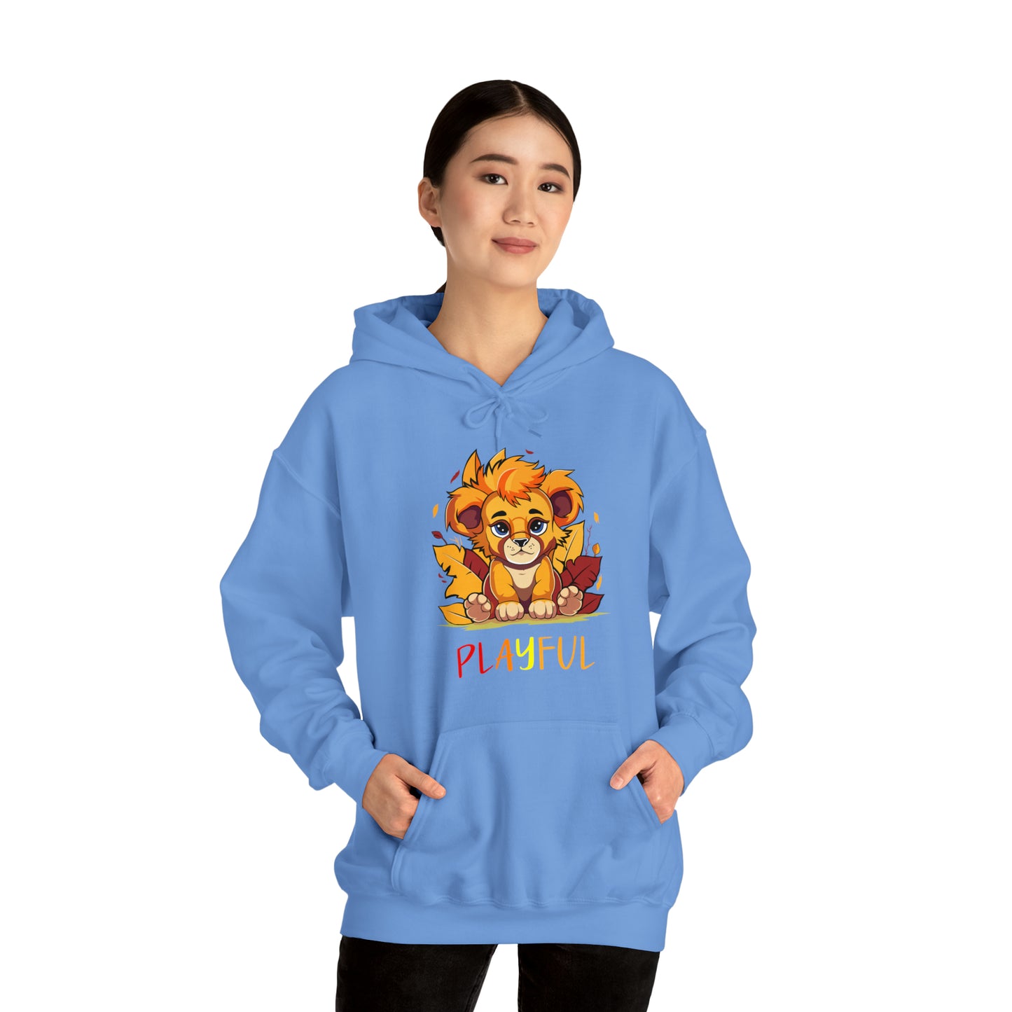 Playful Lion Cub Fall (Unisex) Heavy Blend™ Hooded Sweatshirt