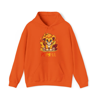 Playful Lion Cub Fall (Unisex) Heavy Blend™ Hooded Sweatshirt