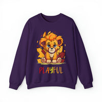 Playful Lion Cub Fall (Unisex) Heavy Blend™ Crewneck Sweatshirt