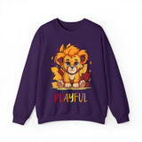 Playful Lion Cub Fall (Unisex) Heavy Blend™ Crewneck Sweatshirt