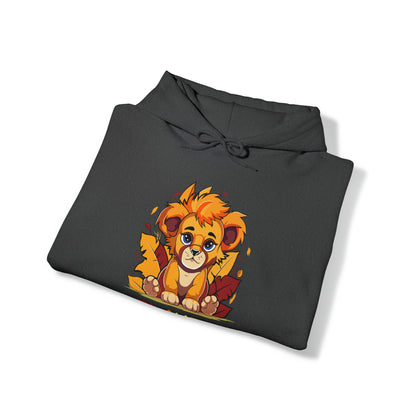 Playful Lion Cub Fall (Unisex) Heavy Blend™ Hooded Sweatshirt