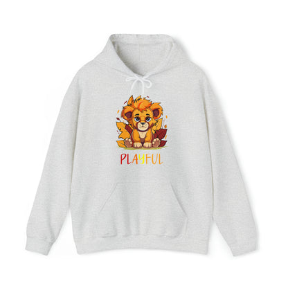 Playful Lion Cub Fall (Unisex) Heavy Blend™ Hooded Sweatshirt