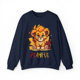 Playful Lion Cub Fall (Unisex) Heavy Blend™ Crewneck Sweatshirt