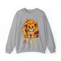 Playful Lion Cub Fall (Unisex) Heavy Blend™ Crewneck Sweatshirt