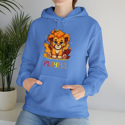 Playful Lion Cub Fall (Unisex) Heavy Blend™ Hooded Sweatshirt