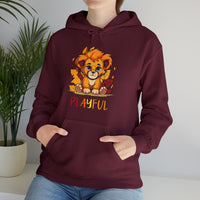Playful Lion Cub Fall (Unisex) Heavy Blend™ Hooded Sweatshirt