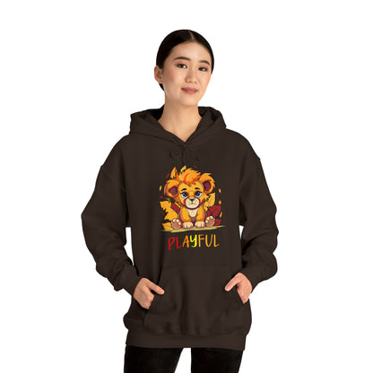 Playful Lion Cub Fall (Unisex) Heavy Blend™ Hooded Sweatshirt