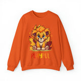 Playful Lion Cub Fall (Unisex) Heavy Blend™ Crewneck Sweatshirt