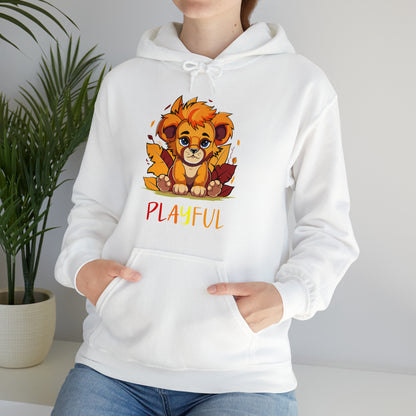 Playful Lion Cub Fall (Unisex) Heavy Blend™ Hooded Sweatshirt