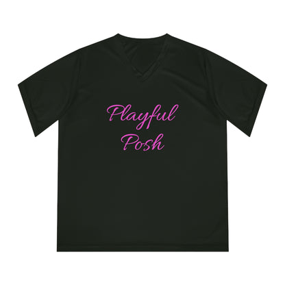 Playful Posh Ladies Performance V-Neck T-Shirt