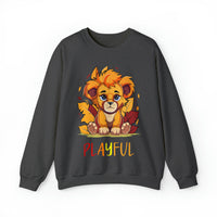 Playful Lion Cub Fall (Unisex) Heavy Blend™ Crewneck Sweatshirt