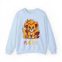 Playful Lion Cub Fall (Unisex) Heavy Blend™ Crewneck Sweatshirt