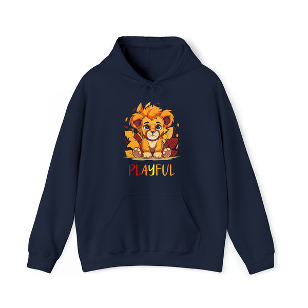 Playful Lion Cub Fall (Unisex) Heavy Blend™ Hooded Sweatshirt