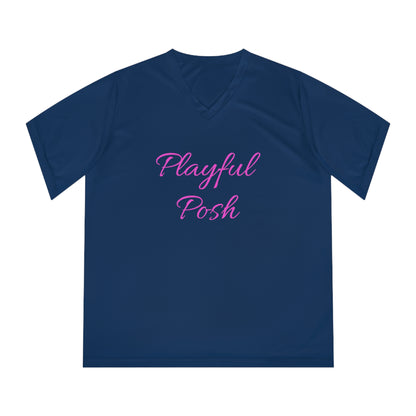 Playful Posh Ladies Performance V-Neck T-Shirt