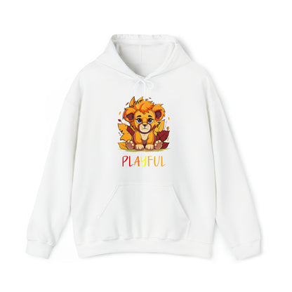 Playful Lion Cub Fall (Unisex) Heavy Blend™ Hooded Sweatshirt