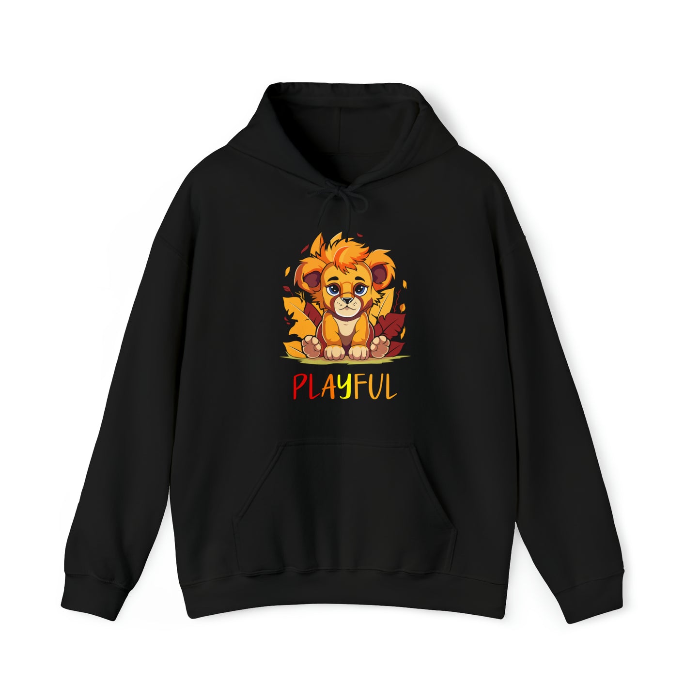 Playful Lion Cub Fall (Unisex) Heavy Blend™ Hooded Sweatshirt
