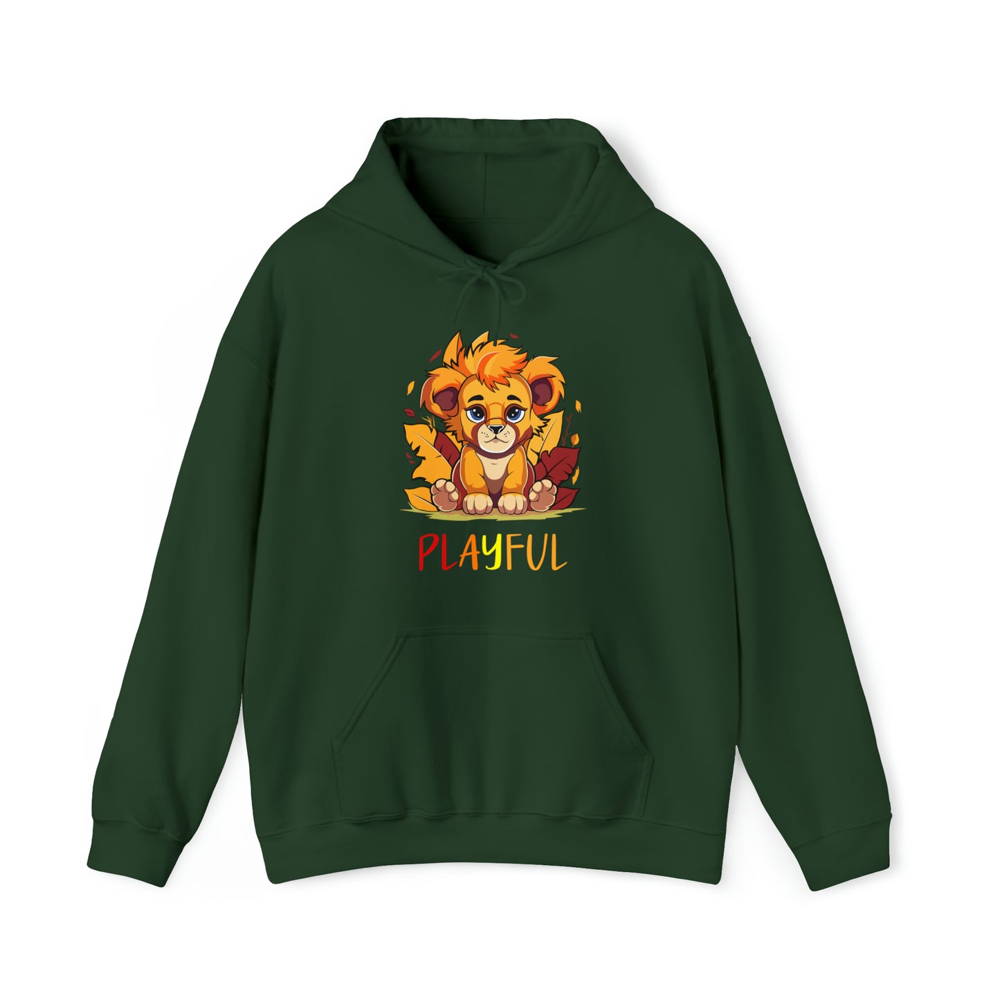 Playful Lion Cub Fall (Unisex) Heavy Blend™ Hooded Sweatshirt