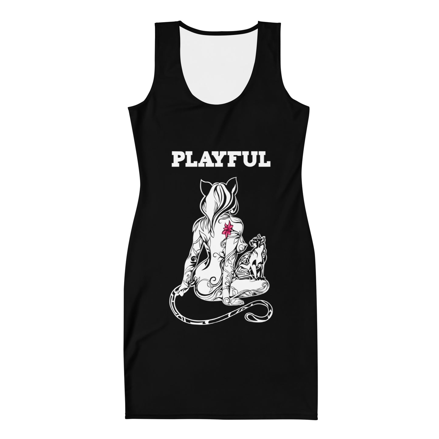 Playful & Frisky - White Sublimation Fitted Dress