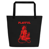 Playful & Frisky Large Tote Bag