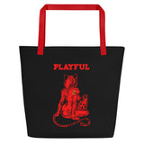 Playful & Frisky Large Tote Bag