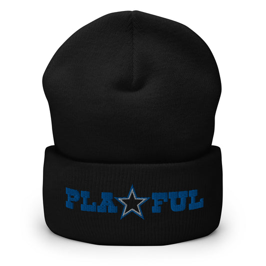 Playful Cowboys (Blue) Cuffed Beanie