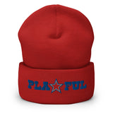 Playful Cowboys (Blue) Cuffed Beanie