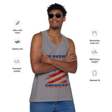 Playful American Rustic Flag Men’s Premium Tank Top