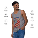 Playful American Rustic Flag Men’s Premium Tank Top