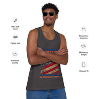 Playful American Rustic Flag Men’s Premium Tank Top