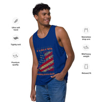 Playful American Rustic Flag Men’s Premium Tank Top