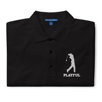 Playful Golfer Embroidered Men's Premium Polo