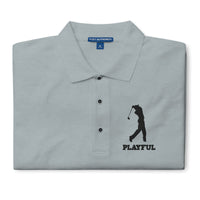 Playful Golfer (Black Logo) Men's Premium Polo